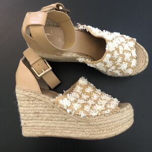 Elegant Beige Wedge Sandals